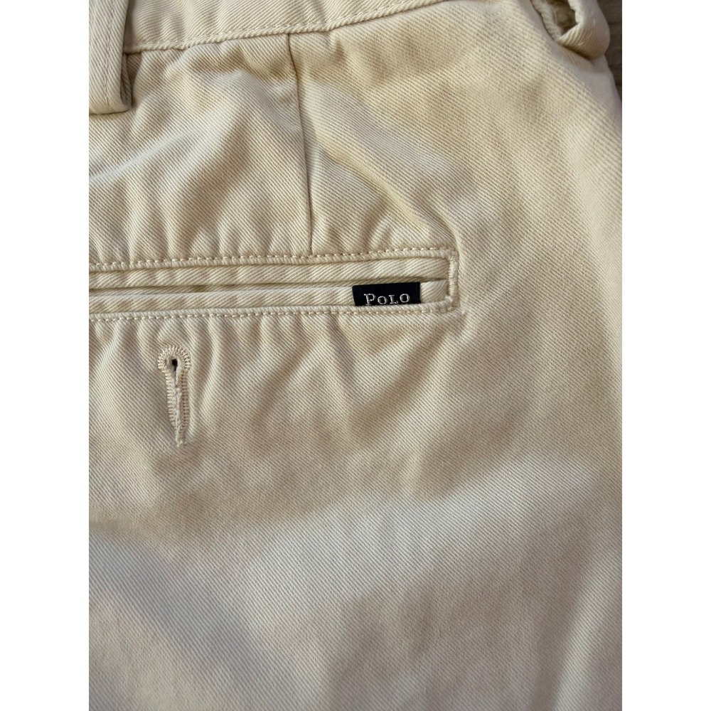 Polo Ralph Lauren Men's Khaki Beige‎ Chino Shorts Flat Front Size 36 Preppy Golf - Picture 12 of 16